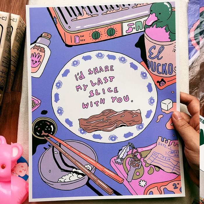 

I'd Share my Last Slice with You - Art Print / Poster - A4