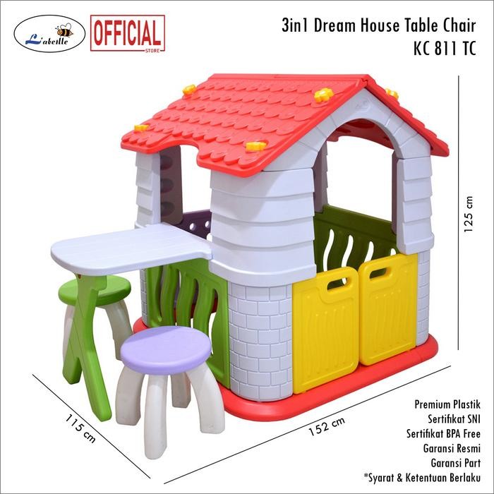 Labeille Kc 811 Tc 3In1 Playhouse Rumah Rumahan Meja Kursi
