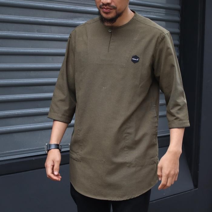 Pilihan- Marajo - Baju Koko Pria Dewasa Lengan Panjang Full Katun Premium Kurta Muslim Pendek