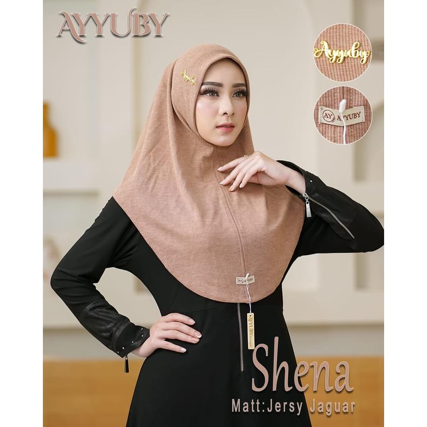 Pilihan- Anindya - Ayyuby Hijab Instan Shena Knit Standar Bergo Malay Nonped Knit Oval Polos