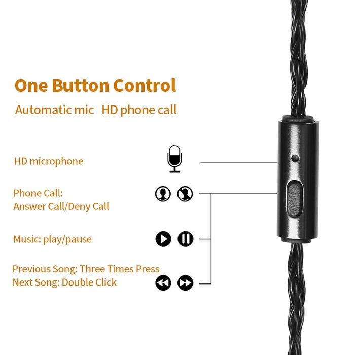 Jcally Jc16S Kabel Upgrade Ofc 16 Core With Mic Iem Headset Cable
