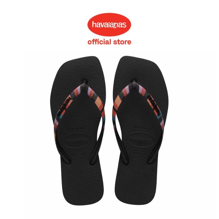 Pilihan- Havaianas 0090 Slim Square Patchwork - Black - Sandal Wanita