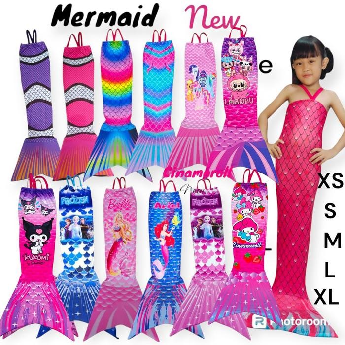 ASLI TERMURAH Baju mermaid kostum Mermeid berkualitas Anak Motif READY STOCK