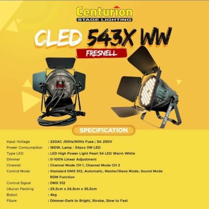 LAMPU PARLED CENTURION RGBW 543X/2010 5in1/Fresnel 543X WW/200F/300F