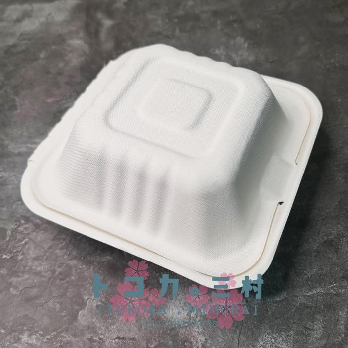 BAGASSE Square Lunch Box Kotak Makan - Eco Friendly Food Packaging