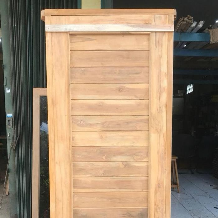 1SET KUSEN+PINTU JATI MODEL MINIMALIS 100% KAYU JATI PINTU RUMAH PINTU MURAH