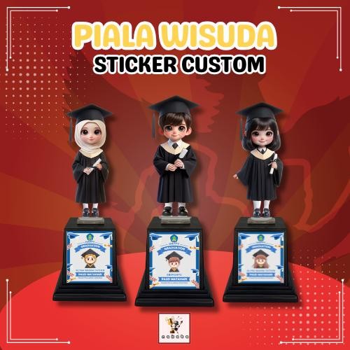 New Piala Akrilik Wisuda Sticker Custom Untuk Kelulusan Paud Tk Sd Smp Sma