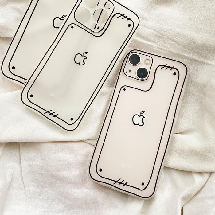 Apple doodle - Iphone case aesthetic , korean style