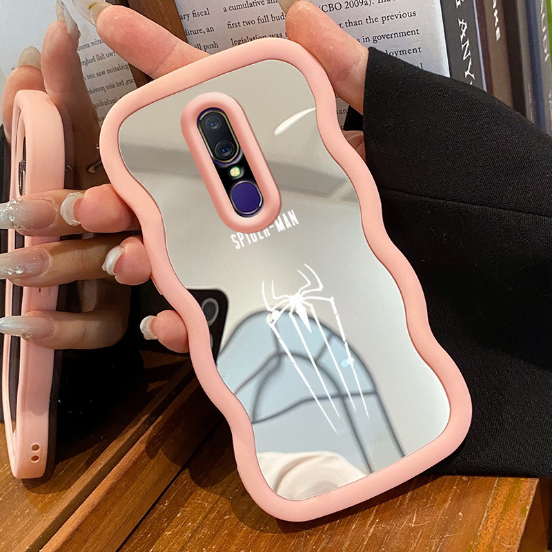 Casing Untuk OPPO F11 A9 2019 A9X Case Casing HP Pola bekas kaki dan laba-laba Kesing Kasing Macaron