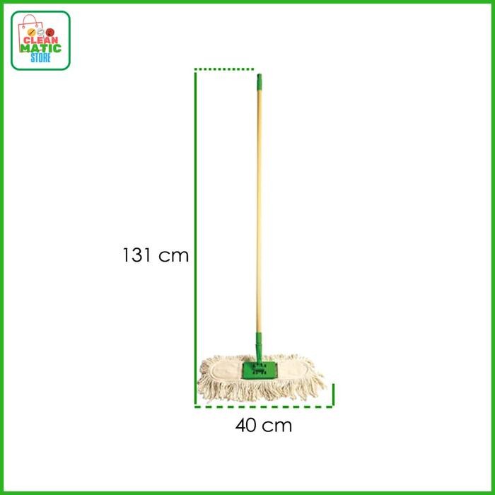 Clean Matic Dust Mop Cotton Refill Isi Ulang Lantai Pendorong Debu Lobby Duster 40 CM
