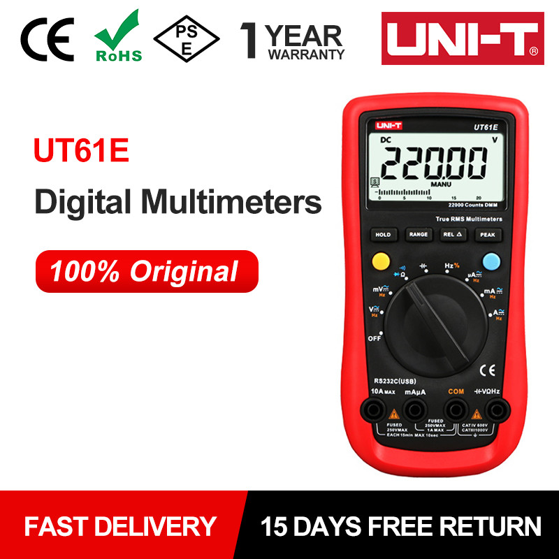 Terbaik UNI-T True RMS Digital Multimeter UT61A UT61B UT61C UT61D UT61E UNI T AC DC Multimetros Capa