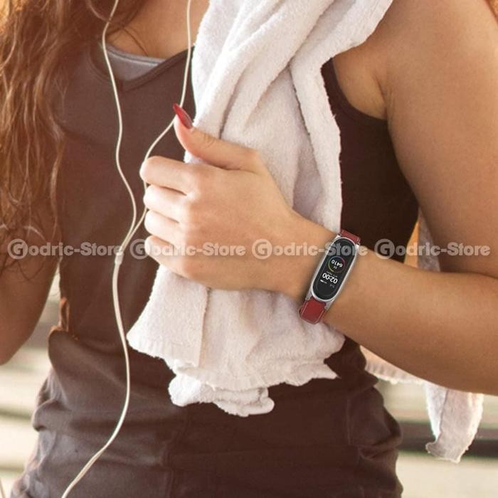 MIJOBS MiBand 5 Leather Wrist Strap Kulit for Mi Band 5 / 4 / 3