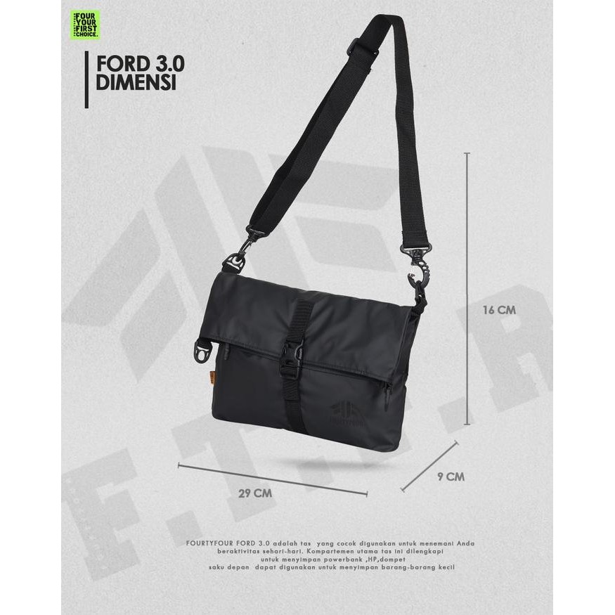 FOURTYFOUR FORD 3.0 - Tas Selempang Pria Casual 2 in 1 Sling Bag dan juga Tote Bag Slingbag