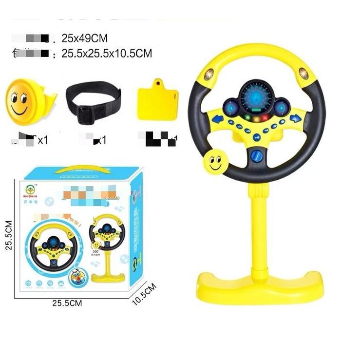 Mainan Anak Setir Setiran Mobil - Mainan Stir Mobil Streeing Wheel Ukuran Besar Lengkap Tiang