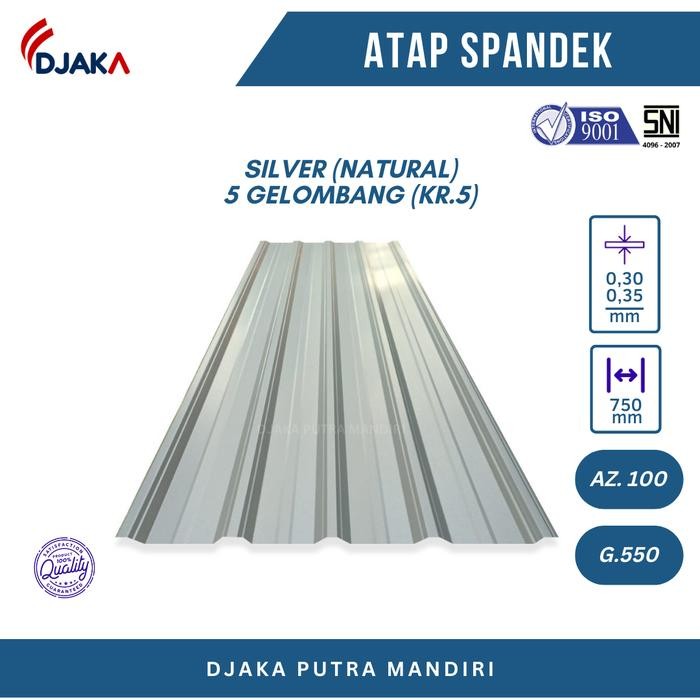 Ready oke] Atap Spandek Silver 5 Gelombang
