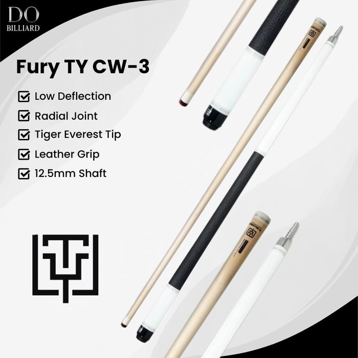 Stick Billiard FURY TY CW-3 CW-4 Low Deflection Shaft Cue Stick Billiard / Stick Fury TY CW-3 CW-4