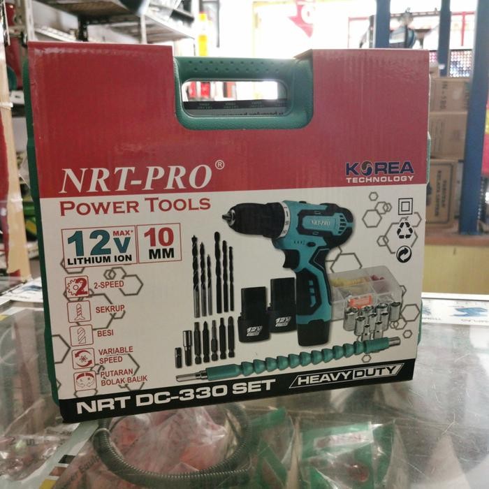 Mesin Bor Cordless 10Mm Nrt Pro Dc 330 Set / Nrt-Pro Dc330 Set 10 Mm