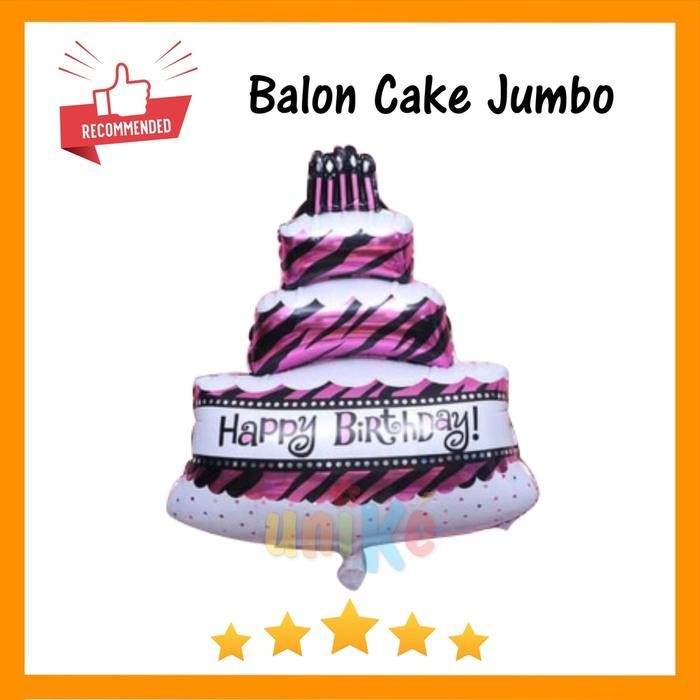 BALON FOIL CAKE JUMBO PERLENGKAPAN PESTA ULANG TAHUN ANAK DEKORASI ULTAH PERNAK PERNIK MURAH