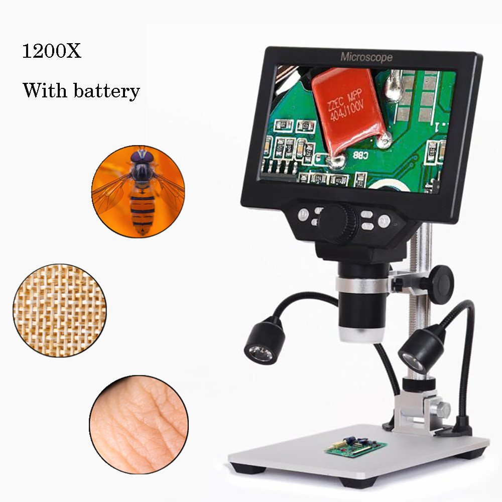 G1200 Digita Microscope 12MP 1-1200X Microscope Digital Electronic Microscopio For Soldering Continu