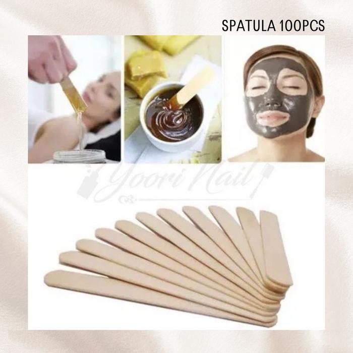 ZiZa- 100Pcs Wooden Wax Spatula Jumbo Waxing Stick Kayu Besar Stik Ice Cream