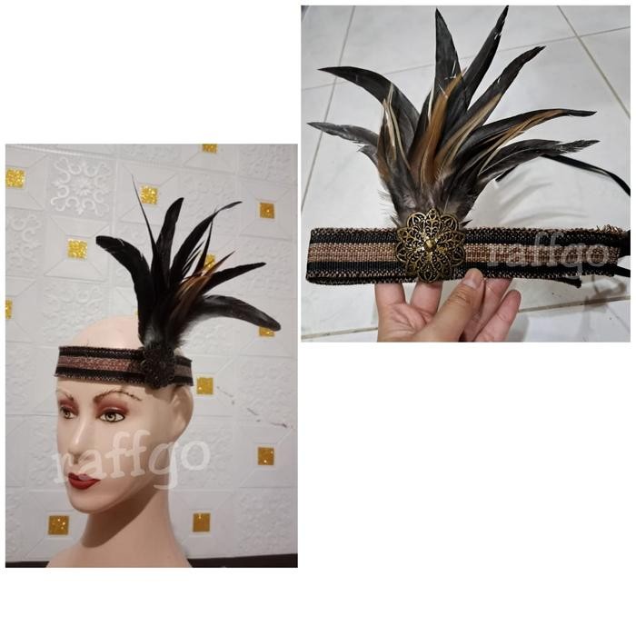 bull- Topi Adat Papua Bulu Anak / Topi Tari Bulu Anak / Topi Tari Dayak Anak