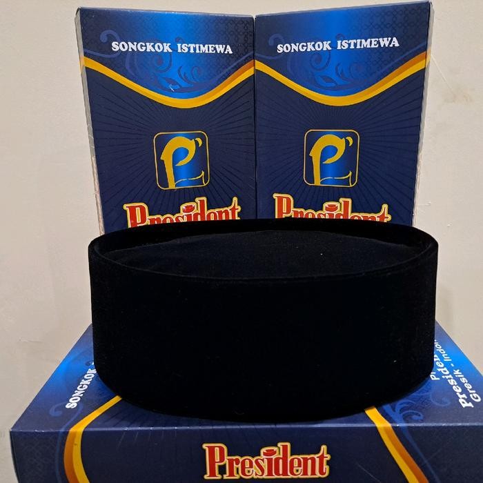 MURAH Songkok Peci PRESIDENT AA/NON AC kopiah polos hitam peci president