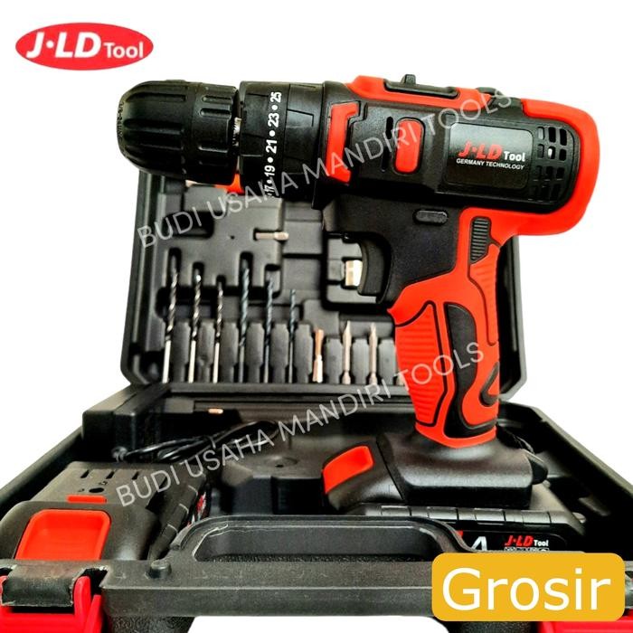 Dongcheng Tools - Bor Baterai 36V Set Tool Kit - Cordless Drill 36V Set 2 Battery - Jld