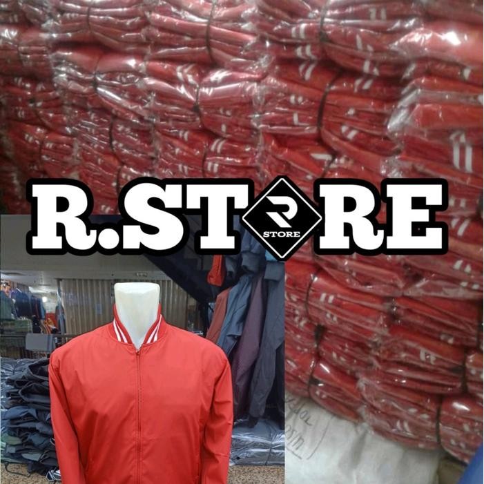 Jaket Bomber Merah M.L.Xl.Xxl/Jaket Bomber Polos/Jaket Bomber Seragaman Promo