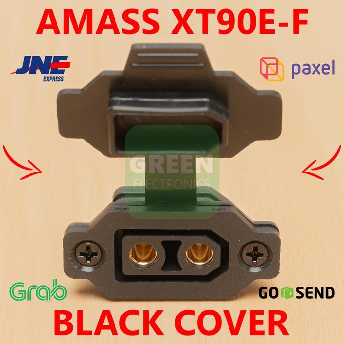 AMASS BLACK XT90E XT90E-F FEMALE MOUNTABLE HIGH POWER CONNECTOR PLUG SOCKET KONEKTOR TANAM DRONE EV