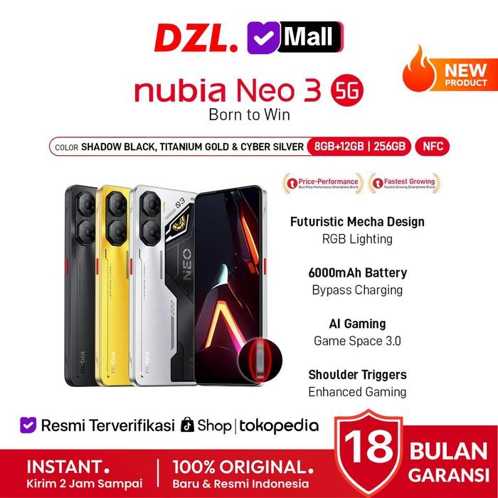 Nubia Neo 3 5G Nfc 8/256 Gb Original Resmi Official Store Mall Ori Handphone Gaming