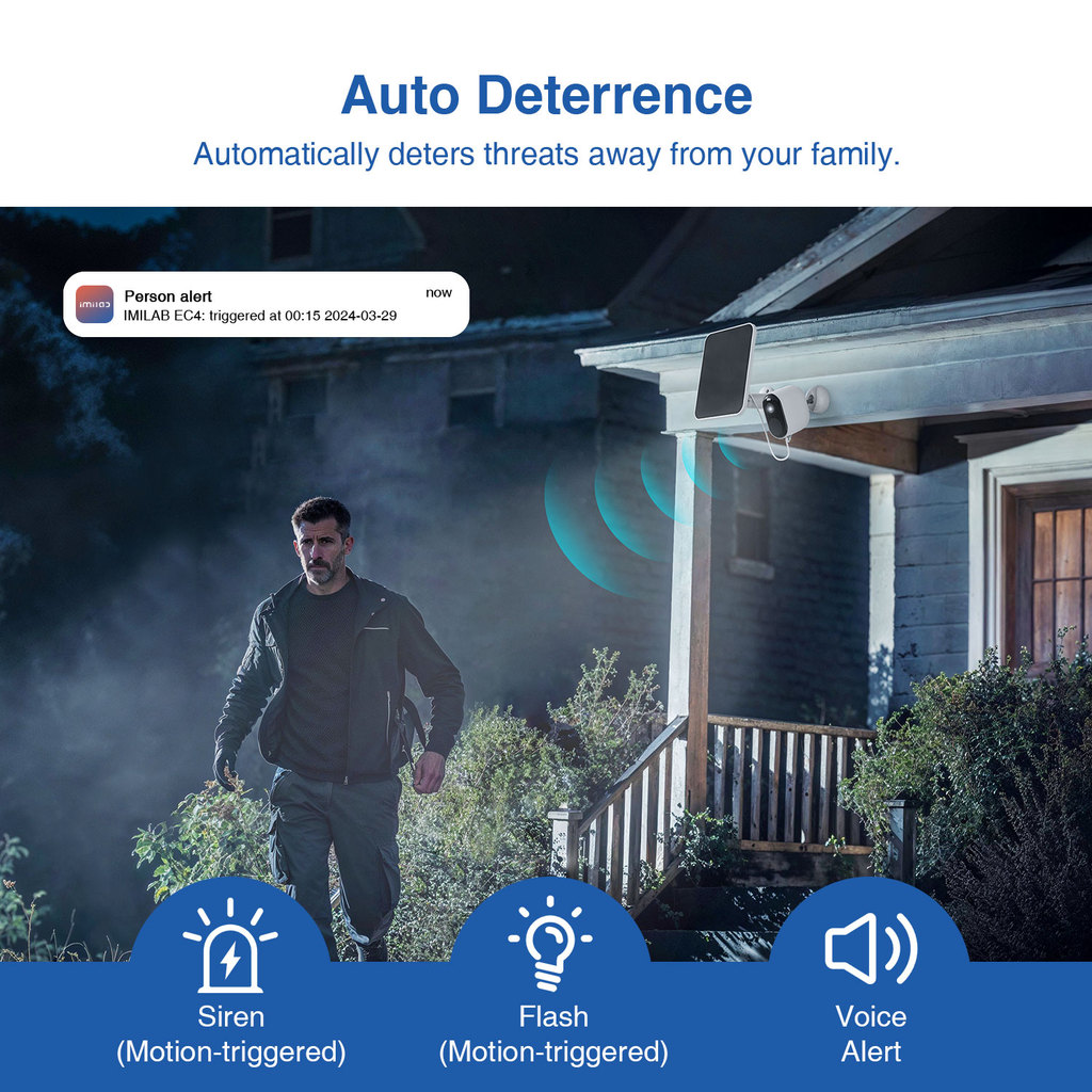 Imilab EC4 outdoor camera 2.5K WiFi Web Cam battery spotlight camera voice control smart home yard