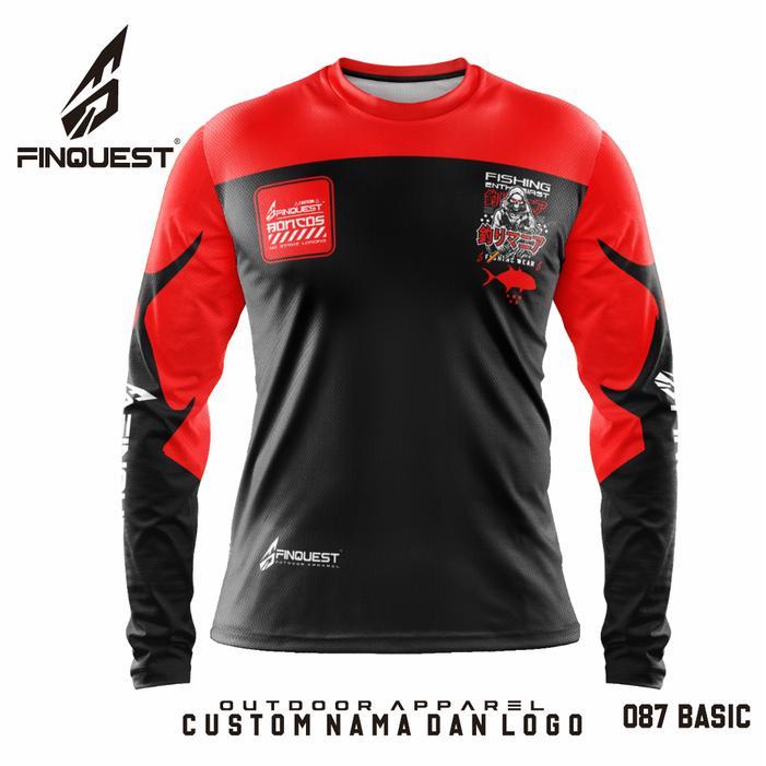 Finquest Jersey Mancing Red Black Boncos No Loading Strike Terbaru 