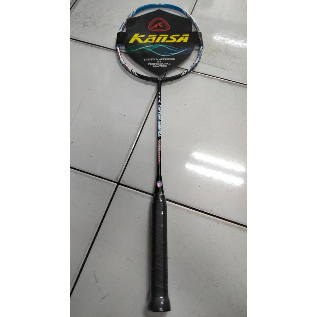 RAKET BADMINTON CARBON MADE IN TAIWAN RAKET KANSA CAPTAIN AMERICA