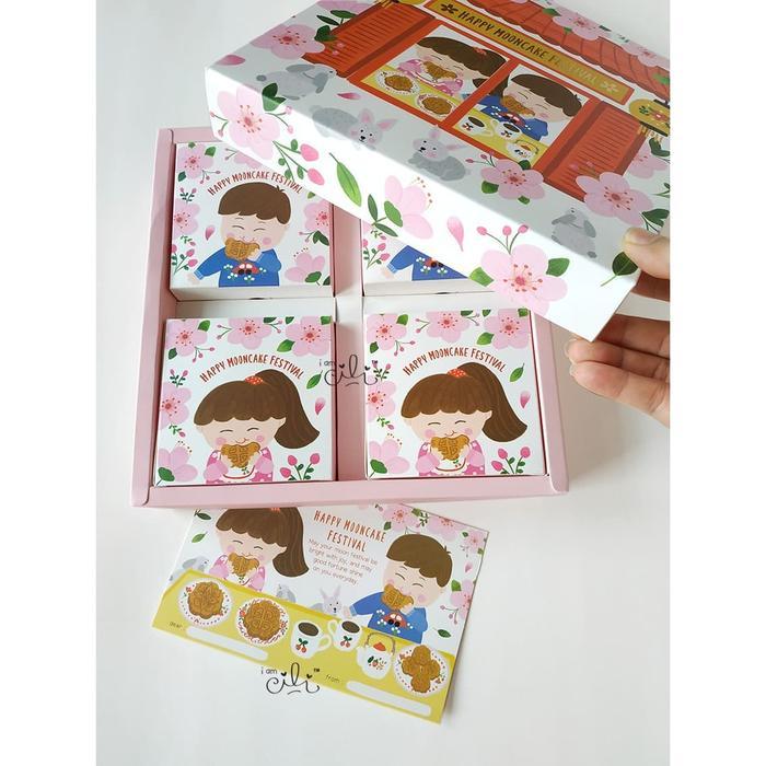 (CICIKOKO MOONCAKE ISI 4) BOX UNTUK MOONCAKE MID AUTUMN [10 SET]