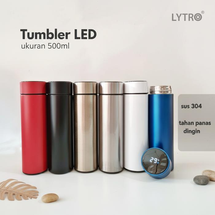 Ecentio - Custom Tumbler Print UV Satuan Termos LED Suhu Stainless 500ML