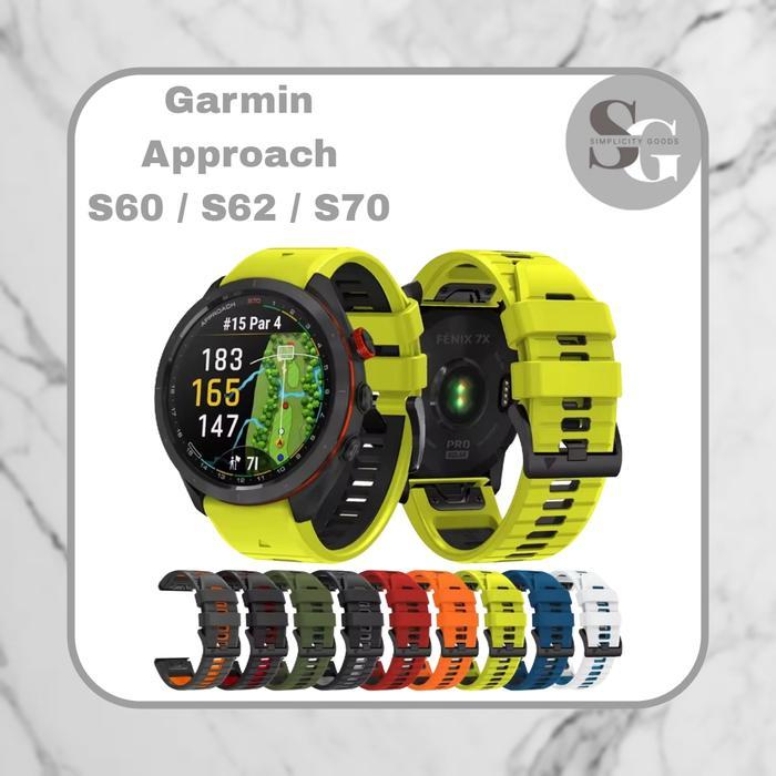 Terlaris STRAP GARMIN APPROACH S60 / S62 / S70 SMART WATCH MODEL DUAL COLOR RUBBER TALI JAM TANGAN