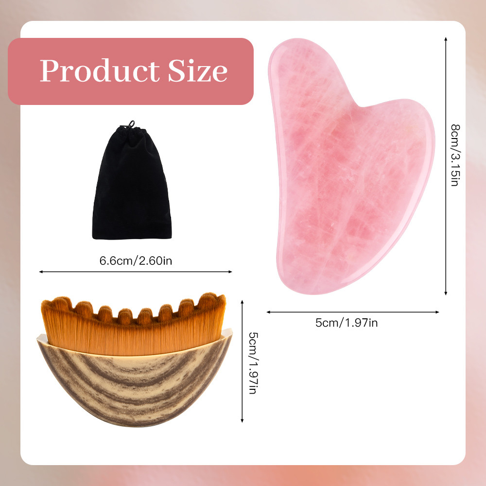 Gua Sha Tool Set Facial Massage Kit Lymphatic Drainage Face Brush Jawline Lifting Relaxation Contour