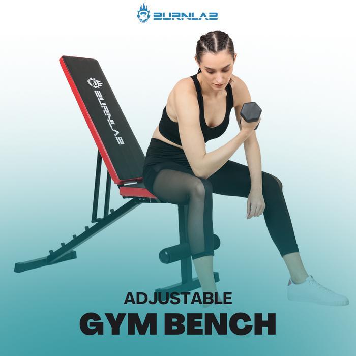 BURNLAB Adjustable Gym Bench Bench Press Fitness Kursi Gym Fitness Bench Chair Dumbbell BenchAlat
