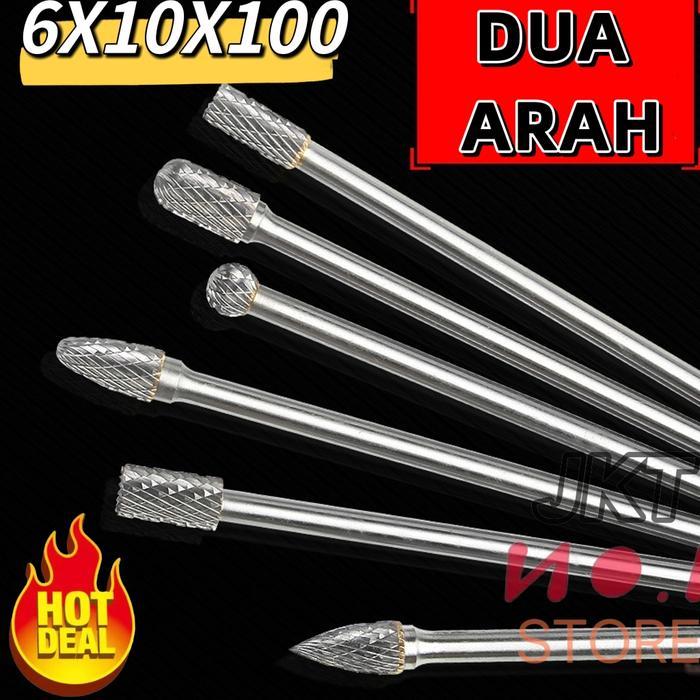 6X10X100MM Mata bor Mata tuner Mata cuner ROTARY BURR Dua ARAH