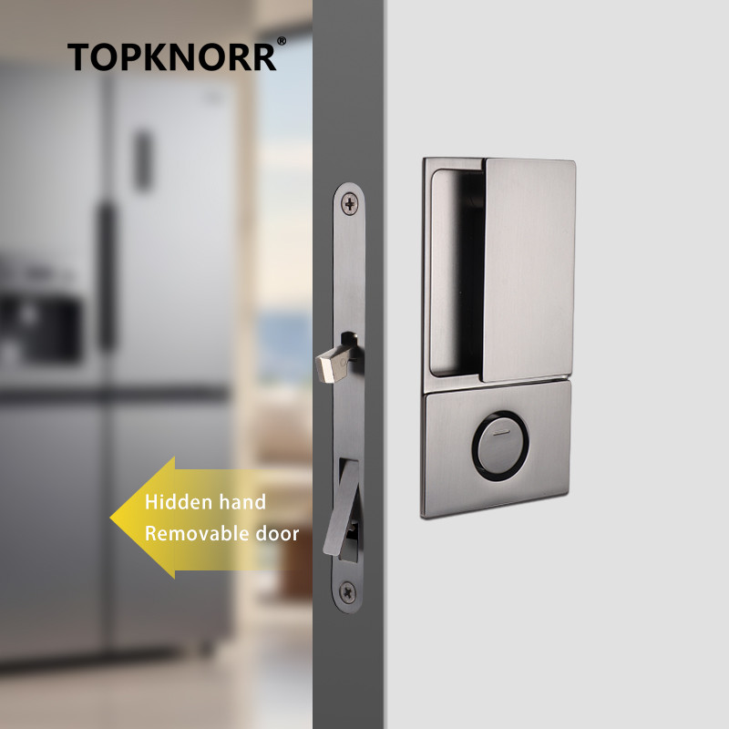 Ghost door handleless bathroom bedroom mobile sliding door hook lock pocket sliding door
