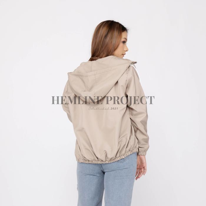 Aima Jaket Parasut Hoodie by Hemline Project - Khaki - M (Fit S-M)
