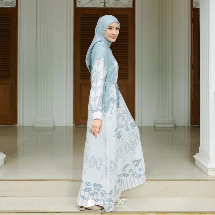 Nobby Byantara Dress Gamis Muslim Wanita Bahan Tencel Wudhu Friendly - Hijau, S