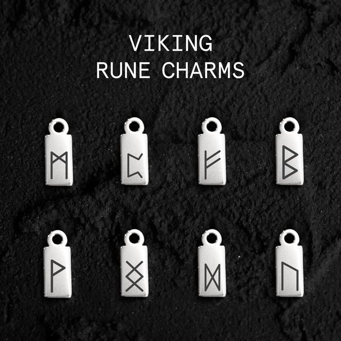 

TERLARIS Arna Archive Viking Rune Nordic Rectangle Charm for Bracelet or Necklace Engraving Service