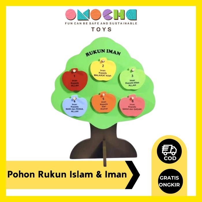 Pohon Rukun Islam dan Iman - Alat Peraga Edukatif - Alat Peraga Keagamaan - Mainan Keagamaan Anak