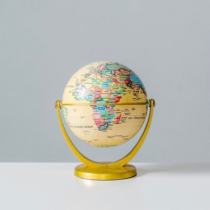 GLOBE PAJANGAN MINIATUR BOLA DUNIA ATLAS ORNAMEN DEKORASI UKURAN KECIL DIAMETER 10,6 CM