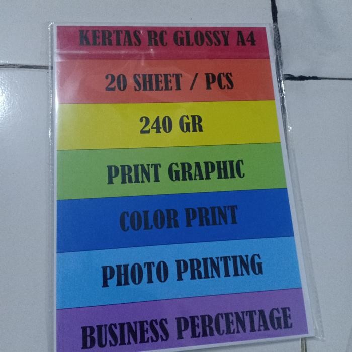 

Pilihan- Kertas Rc Glossy Ultra Premium Quality Photo Paper A4 240Gr