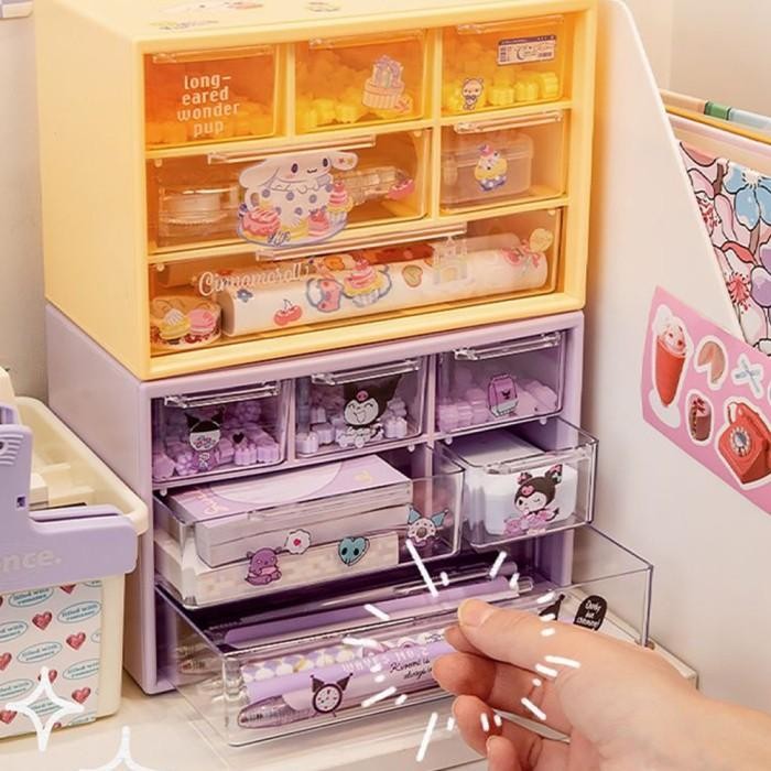 

RAK LACI MEJA KERJA KANTOR / KOTAK LACI MINI SUSUN PLASTIK / RAK ATK SUSUN DENGAN SEKAT SERBAGUNA