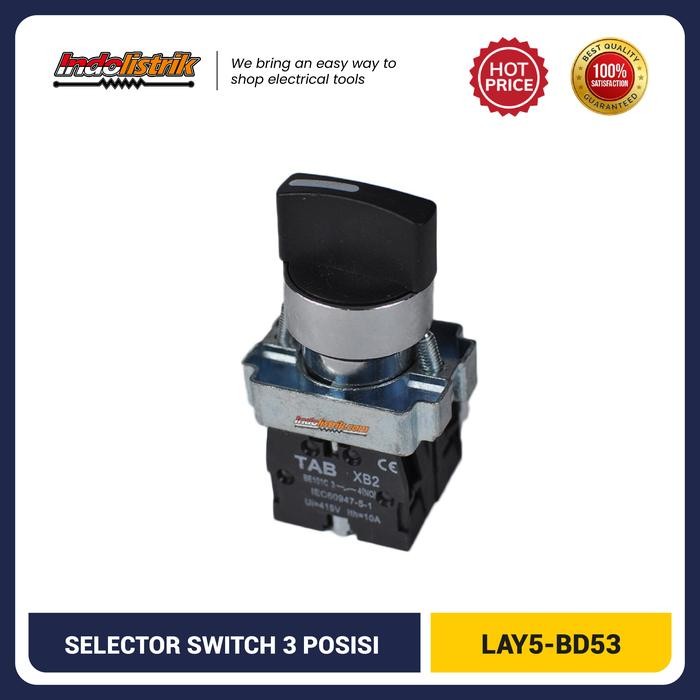 Selector Switch 3posisi Spring-Return 22mm TAB LAY5-BD53