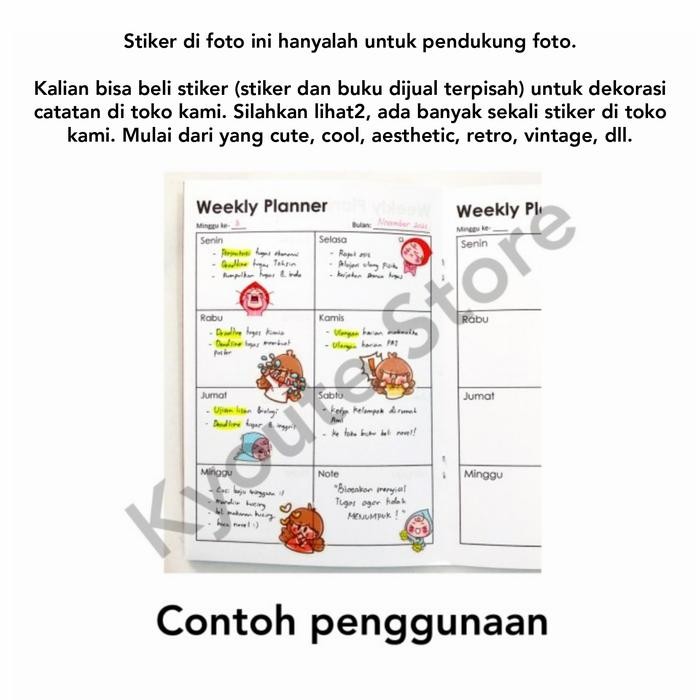 

Khusus Grab! Paket 2 Pcs Buku Weekly Planner Ver. 1 Dan 2 Kyoute Rencana Kegiatan