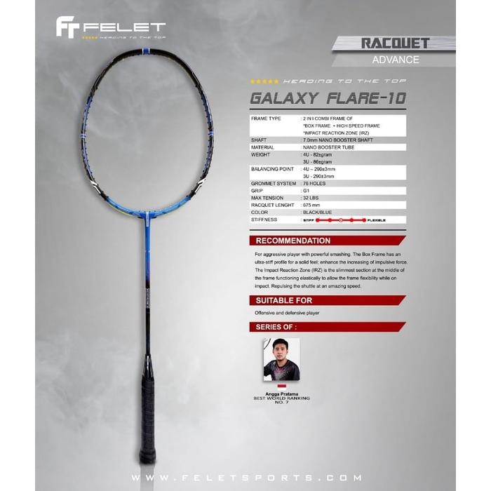 RAKET FELET GALAXY FLARE 10 ORIGINAL